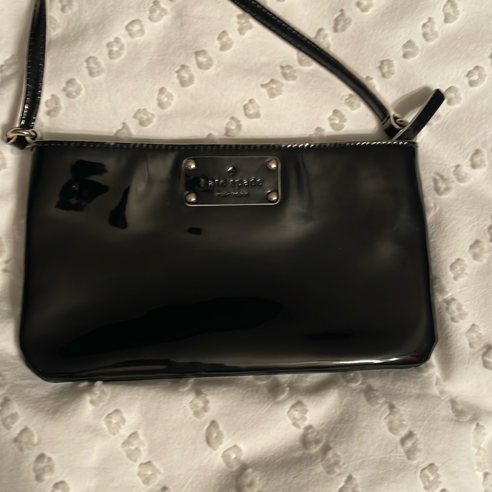 Kate Spade ♠️ black patent leather like material small crossbody